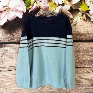 Mossimo Little Boys Ramie Blue Sparkle Striped Knitted Soft Sweater Pullover